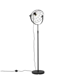 Industriële vloerlamp zwart 35 cm verstelbaar - Hanze