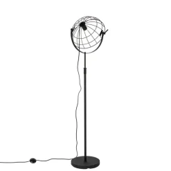 Industriële vloerlamp zwart 35 cm verstelbaar - Hanze