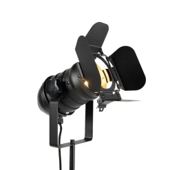 Industriële vloerlamp zwart kantelbaar - Movie