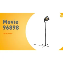 Industriële vloerlamp zwart kantelbaar - Movie