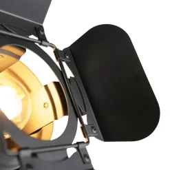 Industriële vloerlamp zwart kantelbaar - Movie