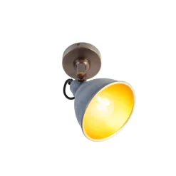 Industriële wandlamp beton met koper verstelbaar - Liko