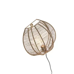 Industriële wandlamp brons met zwart - Dong