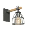 Industriële wandlamp donkergrijs met hout verstelbaar - Arthur