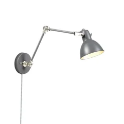 Industriële wandlamp grijs verstelbaar - Dazzle