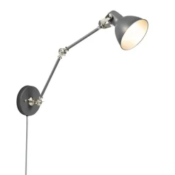 Industriële wandlamp grijs verstelbaar - Dazzle