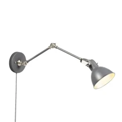 Industriële wandlamp grijs verstelbaar - Dazzle