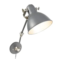 Industriële wandlamp grijs verstelbaar - Dazzle