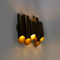 Industriële wandlamp messing 10-lichts - Whistle