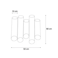 Industriële wandlamp messing 10-lichts - Whistle