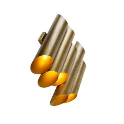 Industriële wandlamp messing 10-lichts - Whistle