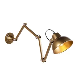 Industriële wandlamp messing verstelbaar - Avon