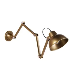 Industriële wandlamp messing verstelbaar - Avon