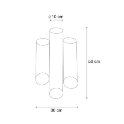 Industriële wandlamp messing 6-lichts - Whistle