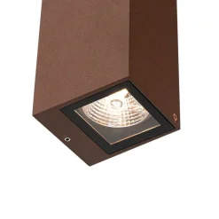 Industriële wandlamp roestbruin 2-lichts AR70 IP54 - Baleno