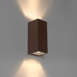 Industriële wandlamp roestbruin 2-lichts AR70 IP54 - Baleno