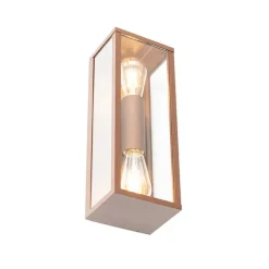 Industriële wandlamp roestbruin 38 cm 2-lichts IP44 - Charlois
