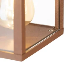 Industriële wandlamp roestbruin 38 cm 2-lichts IP44 - Charlois