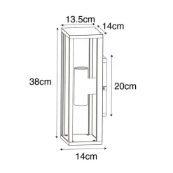 Industriële wandlamp roestbruin 38 cm 2-lichts IP44 - Charlois
