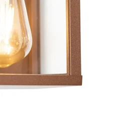 Industriële wandlamp roestbruin 38 cm 2-lichts IP44 - Charlois