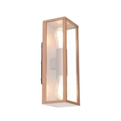 Industriële wandlamp roestbruin 38 cm 2-lichts IP44 - Charlois