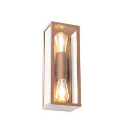 Industriële wandlamp roestbruin 38 cm 2-lichts IP44 - Charlois