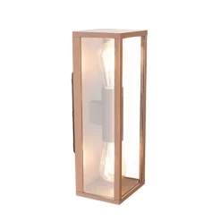 Industriële wandlamp roestbruin 38 cm 2-lichts IP44 - Charlois