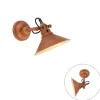 Industriële wandlamp roest met goud - Rust