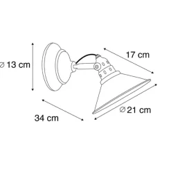Industriële wandlamp roest met goud - Rust