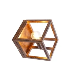 Industriële wandlamp roestbruin - Cage