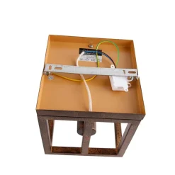 Industriële wandlamp roestbruin - Cage