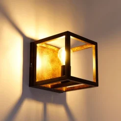 Industriële wandlamp roestbruin - Cage