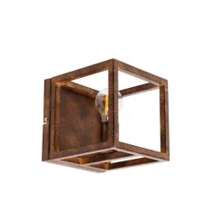 Industriële wandlamp roestbruin - Cage