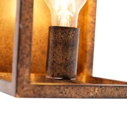 Industriële wandlamp roestbruin - Cage