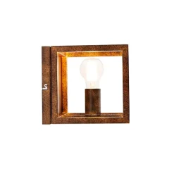Industriële wandlamp roestbruin - Cage