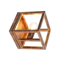 Industriële wandlamp roestbruin - Cage