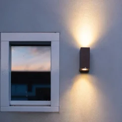 Industriële wandlamp roestbruin 2-lichts IP44 - Baleno