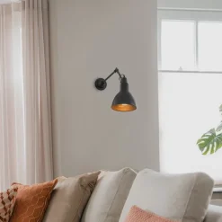 Industriële wandlamp zwart verstelbaar - Wye