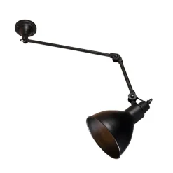 Industriële wandlamp zwart verstelbaar - Wye