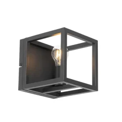 Industriële wandlamp zwart kubus - Cage