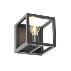 Industriële wandlamp zwart kubus - Cage