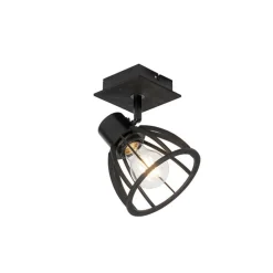 Industriële wandlamp zwart draai- en kantelbaar - Fotu