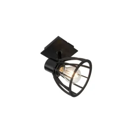 Industriële wandlamp zwart draai- en kantelbaar - Fotu