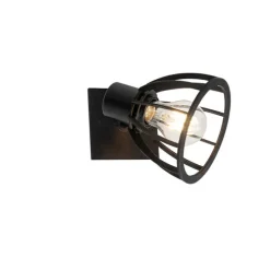 Industriële wandlamp zwart draai- en kantelbaar - Fotu