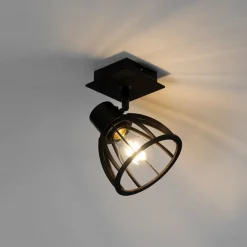 Industriële wandlamp zwart draai- en kantelbaar - Fotu