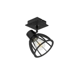 Industriële wandlamp zwart draai- en kantelbaar - Fotu