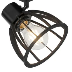 Industriële wandlamp zwart draai- en kantelbaar - Fotu