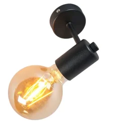 Industriële wandlamp zwart 13cm - Facil