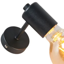 Industriële wandlamp zwart 13cm - Facil