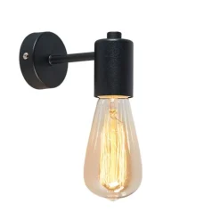 Industriële wandlamp zwart 13cm - Facil